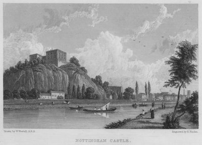 Nottinghamský hrad (rytina) od William (after) Westall