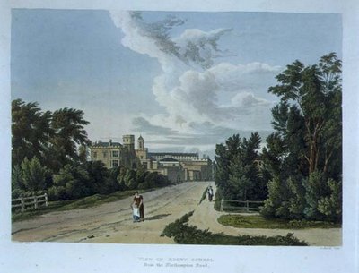 Pohled na Rugby School z Northampton Road, z 