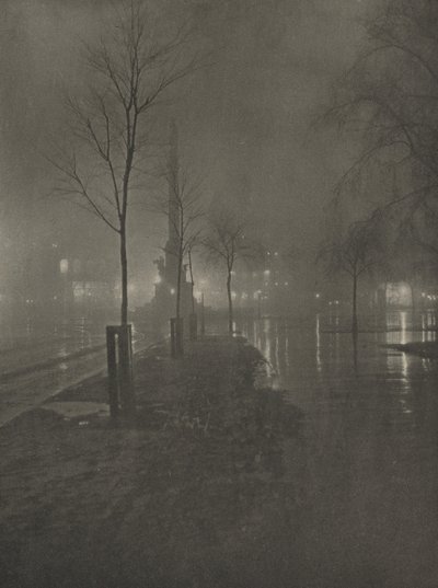 Mokrá noc, Columbus Circle, New York od William A. Fraser