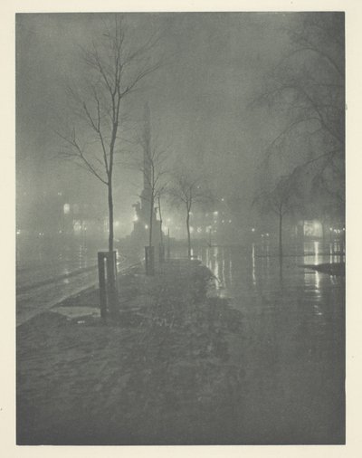 Mokrá noc, Columbus Circle, New York od William A. Fraser