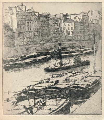 Quay of the Grands Augustins, 1915 od William A Levy