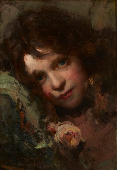 Studie hlavy (olej na plátně) od William A. Pratt