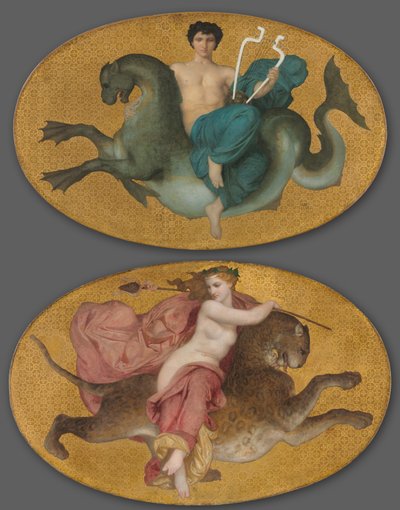 Arion na mořském koni a Bacchante na Pantherovi (pár) od William Adolphe Bouguereau
