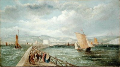 Dover z mola admirality od William Adolphus Knell