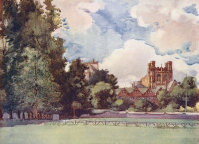 Christchurch Meadows, módní letovisko v době, kdy "Tom Brown" a "Verdant Green" byli vysokoškoláky (barevná litografie) od William Ainsworth Wildman