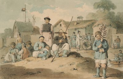 Skupina Číňanů na řece sledující průchod velvyslanectví hraběte z McCartneyho od William Alexander