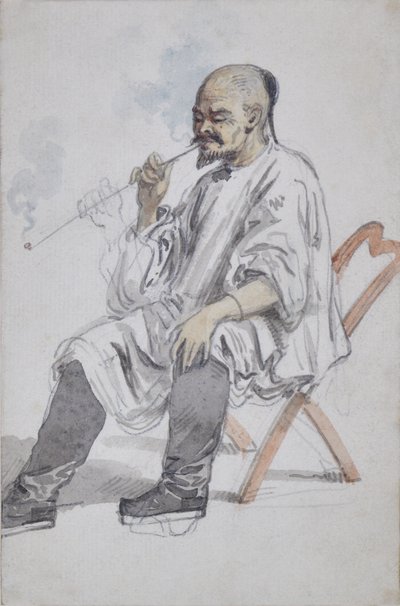 Sedící Číňan kouří od William Alexander