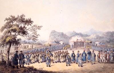 Čínský císař přijímající velvyslanectví lorda Macartneyho od William Alexander