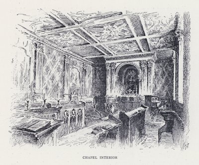 Interiér kaple (rytina) od William Alexander Ansted