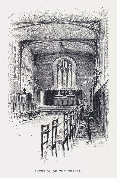 Interiér kaple (rytina) od William Alexander Ansted