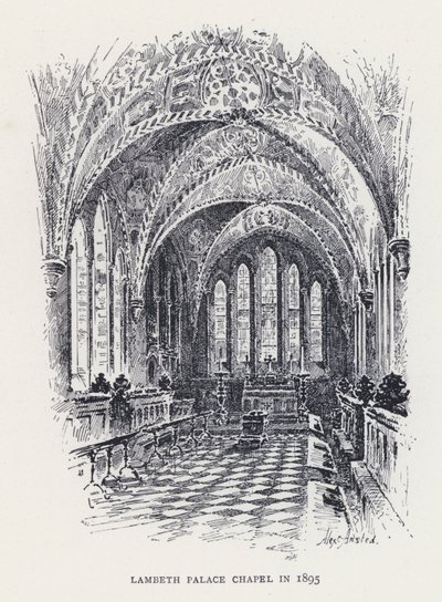 Lambeth Palace Chapel v roce 1895 (rytina) od William Alexander Ansted