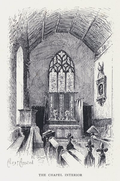 Interiér kaple (rytina) od William Alexander Ansted