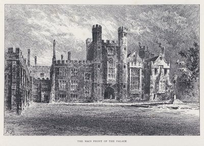 Hlavní průčelí paláce (rytina) od William Alexander Ansted