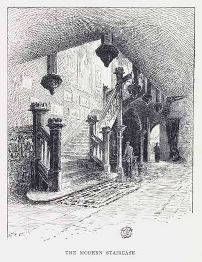 Moderní schodiště (rytina) od William Alexander Ansted