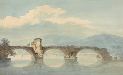 Most přes Arno (?) od William Alfred Delamotte
