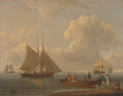 A Wherry odvážející cestující do dvou ukotvených paketů od William Anderson