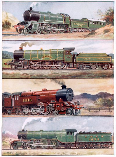 Monster greyhound of the rails (barevná litografie) od William B. Robinson