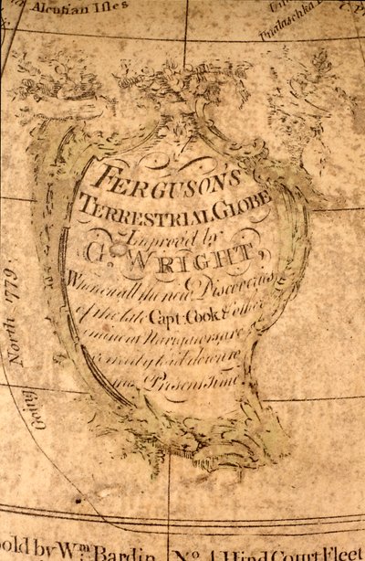 Kartuš v severním Tichém oceánu, cca 1795 (papír mache, měděná deska, mosaz, dřevo, papír) od William Bardin