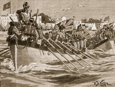 Odchod britských vojsk z Alexandrie, 1807, ilustrace z „Cassell