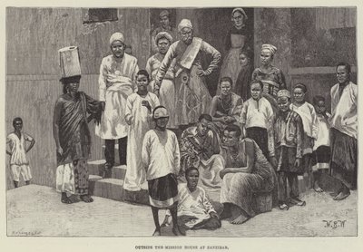 Před Misijním domem na Zanzibaru od William Barnes Wollen