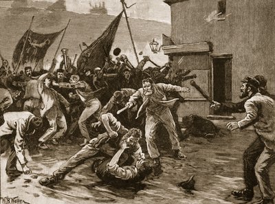 Nepokoje v Belfastu, 1886, ilustrace z 