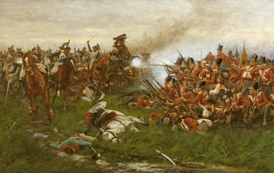 28. (1. Gloucestershire Regiment) u Waterloo od William Barnes Wollen