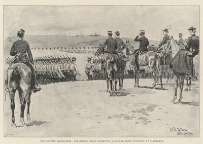 Podzimní manévry, Sir Evelyn Wood kontroluje Highland Light Infantry na Aldershot od William Barnes Wollen