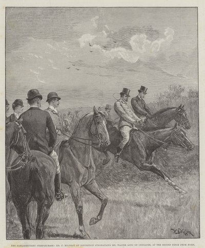 Parlamentní překážka, pan F. Mildmay o volném uvážení, generální oprava pana Waltera Longa na Crusader, u druhého plotu z domova od William Barnes Wollen