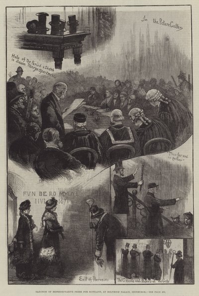 Volba zástupců Peers pro Skotsko, v Holyrood Palace, Edinburgh od William Bazett Murray