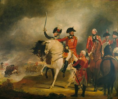 Král Jiří III. přehlíží pluk lehkých dragounů prince z Walesu v doprovodu prince z Walesu, vévody z Yorku a dalších generálních důstojníků od William Beechey