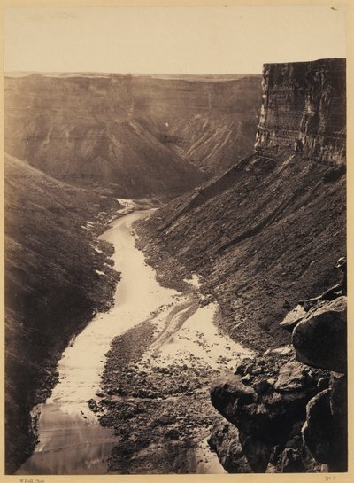 Grand Cañon, řeka Colorado, poblíž Paria Creek, pohled na západ od William Bell