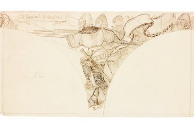 Skica pro nástěnnou malbu ve Wallington Hall (barva těla) od William Bell Scott