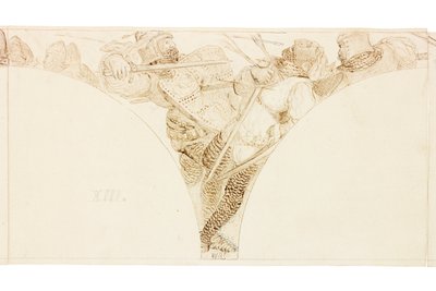 Skica pro nástěnnou malbu ve Wallington Hall (tělová barva) od William Bell Scott