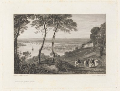 Plymouth Dock, z Mount Edgecumbe od William Bernard Cooke