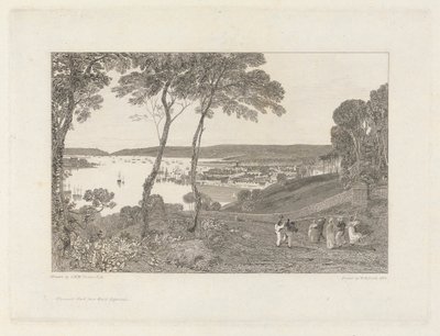 Plymouth Dock z Mount Edgecumbe od William Bernard Cooke