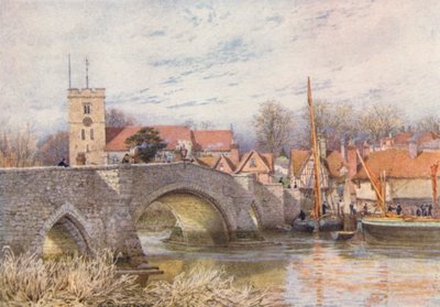 Aylesford Bridge (barevná litografie) od William Biscombe Gardner