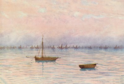 Whitstableská ústřicová flotila bagruje u Herne Bay (barevná fotografie) od William Biscombe Gardner