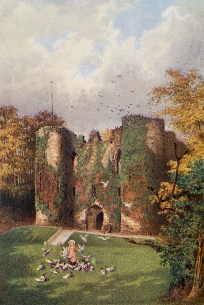 Tonbridge Castle (barevná litografie) od William Biscombe Gardner