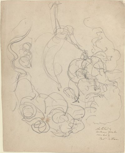 Postava stoupající ve slávě mraků (?) od William Blake