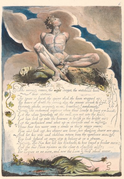 Amerika. Proroctví, talíř 8, Ráno přichází .... od William Blake