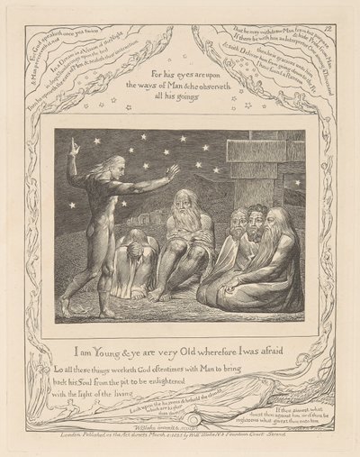 Kniha Jobova, deska 12, Hněv Elihuův od William Blake