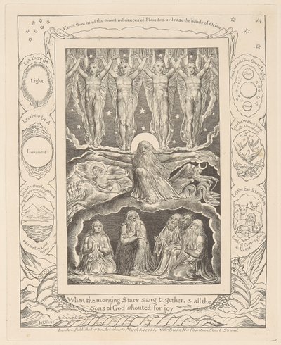 Kniha Job, deska 14, Když jitřní hvězdy zpívaly spolu od William Blake