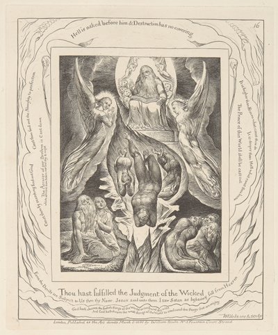 Kniha Job, deska 16, Pád Satana od William Blake