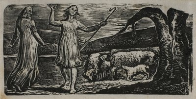 Colinet odchází v Sorrow: Riven Trunk at Right, z The Pastorals of Virgil od William Blake
