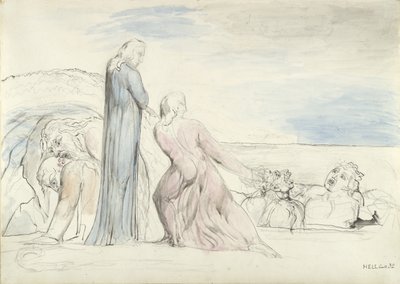 Dante chytil zrádce Boccu za vlasy, ilustrace k 