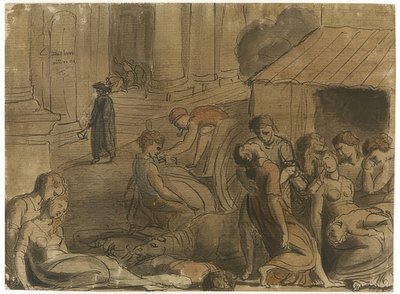 Velký londýnský mor. Kolem roku 1779 od William Blake