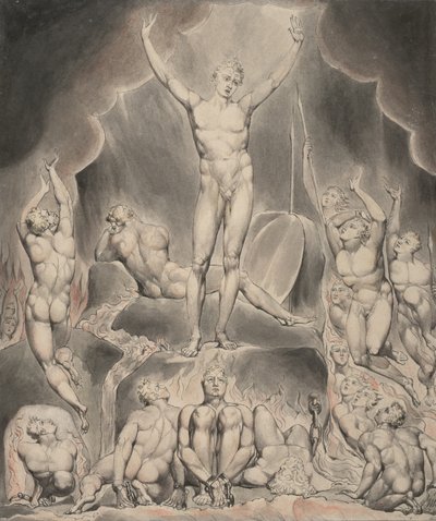 Ilustrace 1 k Miltonovu „Ztracenému ráji“: Satan svolává své legie od William Blake