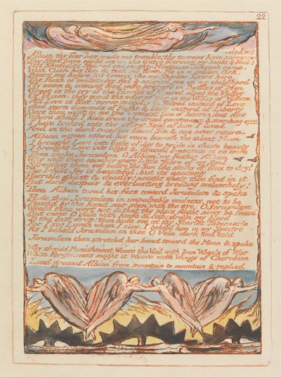 Jeruzalém, talíř 22, Albion, tvůj strach mě rozechvěl .... od William Blake