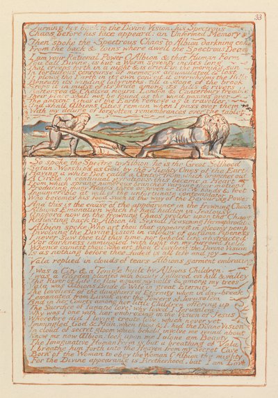 Jeruzalém, talíř 33, otočený zády k božské vizi ... od William Blake