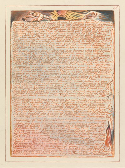 Jeruzalém, talíř 36, Reuben se vrací na své místo .... od William Blake